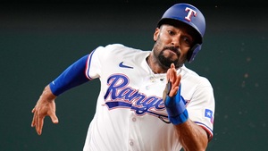 MLB - レンジャーズ  マーカス セミエン 2022年実使用 vsアストロズ サードゴロ レンジャーズ マーカス セミエン 2022年 実使用球 vs アストロズ